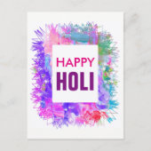 Moderne Lila Wasserfarben Happy Holi Postkarte (Vorderseite)