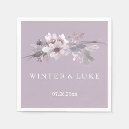 Moderne Lila Wasserfarbenhochzeit Napkin Serviette