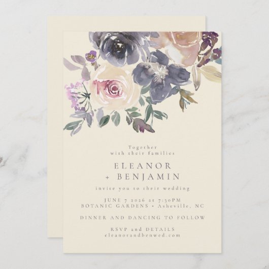 Moderne Lila Wasserpfeife Einladung (Vorne/Hinten)