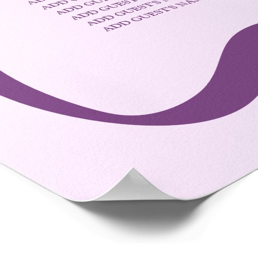 Moderne Lila Wavy Frame 16 Tischübersicht Poster (Ecke)