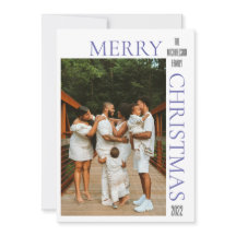 Moderne Lila Weihnachts-Foto-Weihnachtskarte