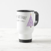 Moderne lila Weihnachtsbaume Reisebecher (VorderseiteRechts)