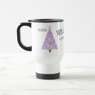 Moderne lila Weihnachtsbaume Reisebecher