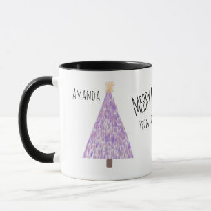 Moderne lila Weihnachtsbaume Tasse