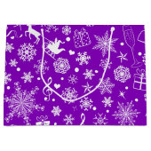 Moderne Lila Weihnachtselemente Große Geschenktüte (Vorderseite)