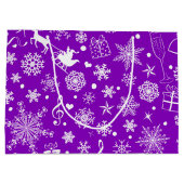Moderne Lila Weihnachtselemente Große Geschenktüte (Rückseite)