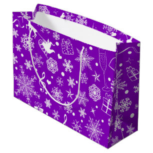 Moderne Lila Weihnachtselemente Große Geschenktüte