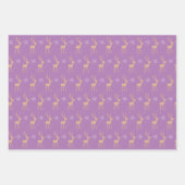 Moderne lila Weihnachtsrinder Geschenkpapier Set (Vorderseite 3)