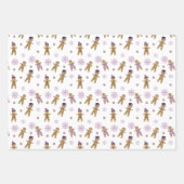 Moderne Lila Weihnachtsschneemänner Lebkuchen Männ Geschenkpapier Set (Vorderseite 2)