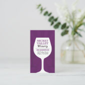 Moderne lila Weinkellerei Visitenkarte (Stehend Vorderseite)