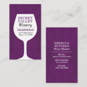 Moderne lila Weinkellerei Visitenkarte (Vorne/Hinten)