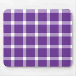 Moderne lila-weiße Gingham-Karomuster Mousepad