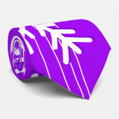 Moderne lila-weiße Weihnachtsschneeflocken Krawatte (Gerollt)