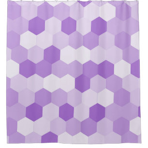Moderne Lila Weißhexagonale Geometrie Duschvorhang