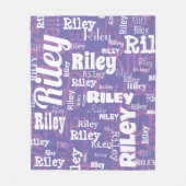 Moderne Lila Weißnahrung Wiederholungstafpografie Fleecedecke (Vorderseite)