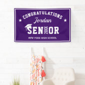 Moderne Lila White 2024 Graduation Party Banner (Insitu)