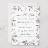 Moderne Lila Wildblumen Save The Date (Vorderseite)