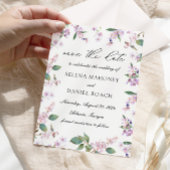 Moderne Lila Wildblumen Save The Date