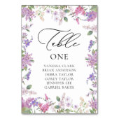 Moderne Lila Wildblumen Tischnummer (Rückseite)