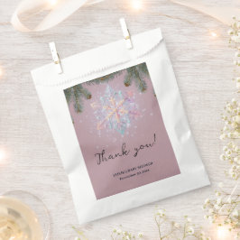 Moderne Lila Winterschneeflocken Niedliche Babydus Geschenktütchen