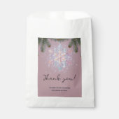 Moderne Lila Winterschneeflocken Niedliche Babydus Geschenktütchen (Vorderseite)