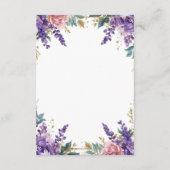 👉 Moderne lila Wisteria Goldene Hochzeitsdetails  Begleitkarte (Rückseite)