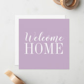 Moderne, lila Zuhause-Note-Karte Mitteilungskarte (Vorderseite/Rückseite Beispiel)