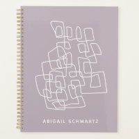 Moderne Lilac Abstrakt Line Kunst Personalisiert