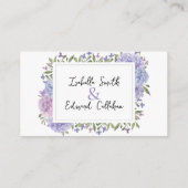Moderne Lilac Blue Hydrangea Floral Wedding Websit Begleitkarte (Rückseite)