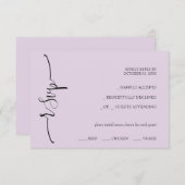Moderne Lilac Calligraphie RSVP Karte (Vorne/Hinten)