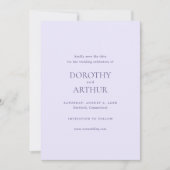 Moderne Lilac Elegante Wedding Save The Date (Vorderseite)