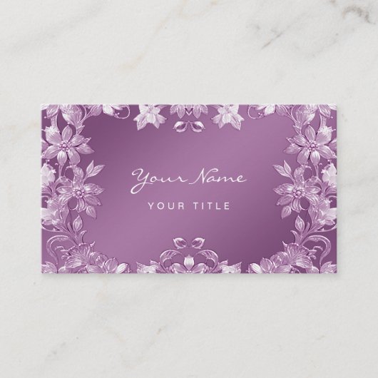 Moderne Lilac Floral Business Card Visitenkarte (Vorderseite)