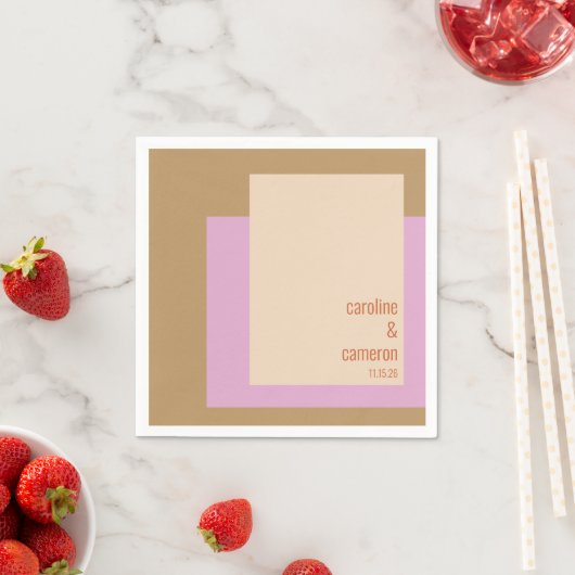 Moderne Lilac Gold Geometric Custom Wedding Serviette (Beispiel)