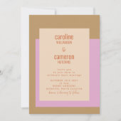 Moderne Lilac Gold Terracotta Geometrische Hochzei Einladung (Vorderseite)