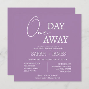 Moderne Lilac Lavender 1 Tag vor Hochzeit Einladung