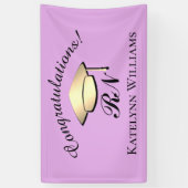 Moderne Lilac Lila Gold Nurse Graduation Party Banner (Vertikal)