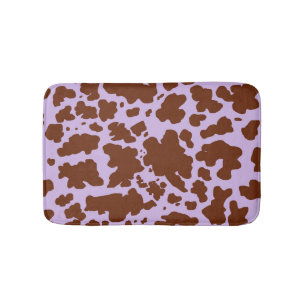 Moderne Lilac-Lila und braune Kuhhautdrucke Badematte