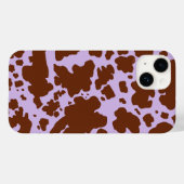 Moderne Lilac-Lila und braune Kuhhautdrucke Case-Mate iPhone Hülle (Rückseite (Horizontal))