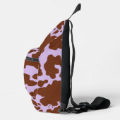 Moderne Lilac-Lila und braune Kuhhautdrucke Crossbody Bag (Rechts)