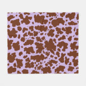 Moderne Lilac-Lila und braune Kuhhautdrucke Fleecedecke (Vorderseite (Horizontal))