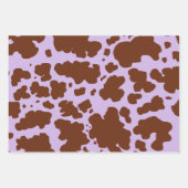 Moderne Lilac-Lila und braune Kuhhautdrucke Geschenkpapier Set (Vorderseite)