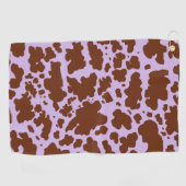 Moderne Lilac-Lila und braune Kuhhautdrucke Golfhandtuch (Horizontal)