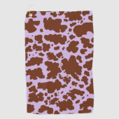 Moderne Lilac-Lila und braune Kuhhautdrucke Golfhandtuch (Vorderseite)