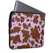 Moderne Lilac-Lila und braune Kuhhautdrucke Laptopschutzhülle (Vorne Rechts)