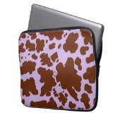 Moderne Lilac-Lila und braune Kuhhautdrucke Laptopschutzhülle (Vorderseite Links)