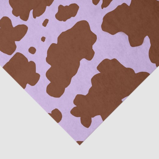 Moderne Lilac-Lila und braune Kuhhautdrucke Seidenpapier (Detail)