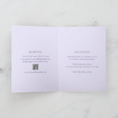 Moderne Lilac QR Code Elegante Hochzeit Einladung (Innenseite)