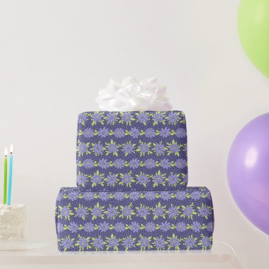 Moderne Lilac- und Dunkle Lila Blüten Geschenkpapier (Partygeschenke)