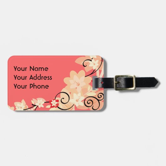 Moderne Lillie Gepäckanhänger (Vorderseite horizontal)