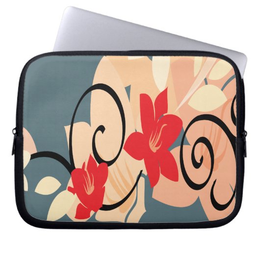 Moderne Lillie Laptopschutzhülle (Vorderseite)